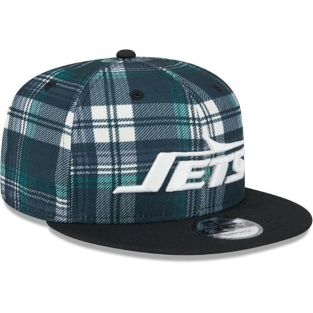 New Era Black/Green Plaid New York Jets 2024 Sideline Statement 9FIFTY Snapback